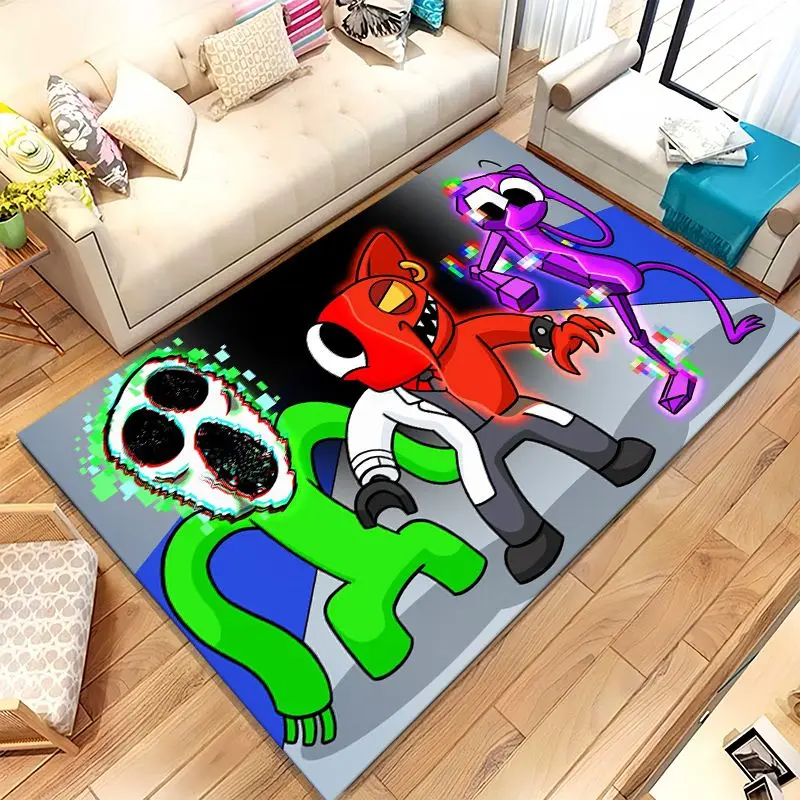 Thriller Cute R-Rainbow Friends Game Non-Slip Large Area Rug for Living Room,Bedroom Playroom Carpet Mat for Sofa,Home Decor