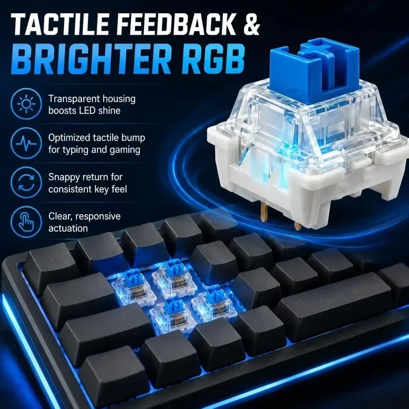 20–100 Stück Tastaturschalter, Tastatur-Klicker, Tastenersatz, 3-poliger taktiler Schalter, Tastatur-Ersatzzubehör und Clip – Detail 15