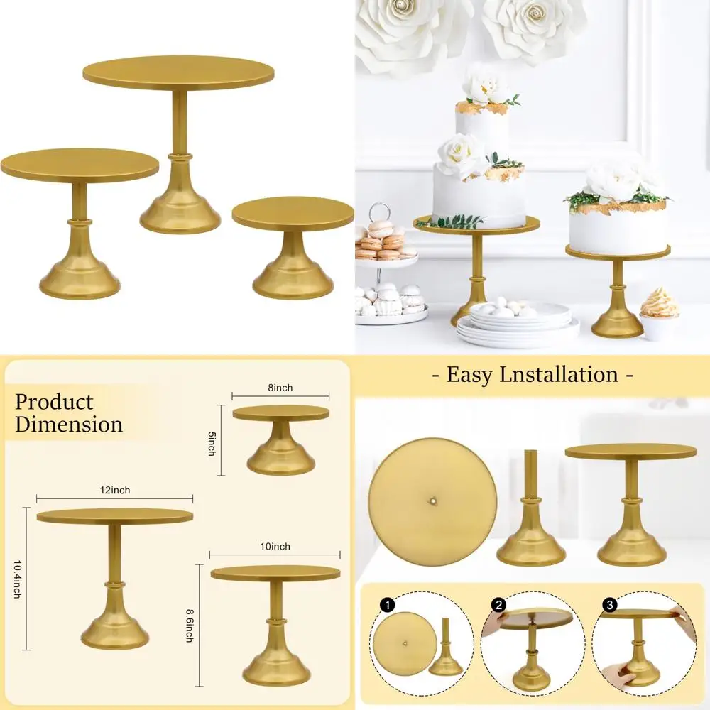 

Металлическая круглая подставка для торта из 3 предметов — 8, 10, 12-уровневые дисплеи для десертов и мероприятий