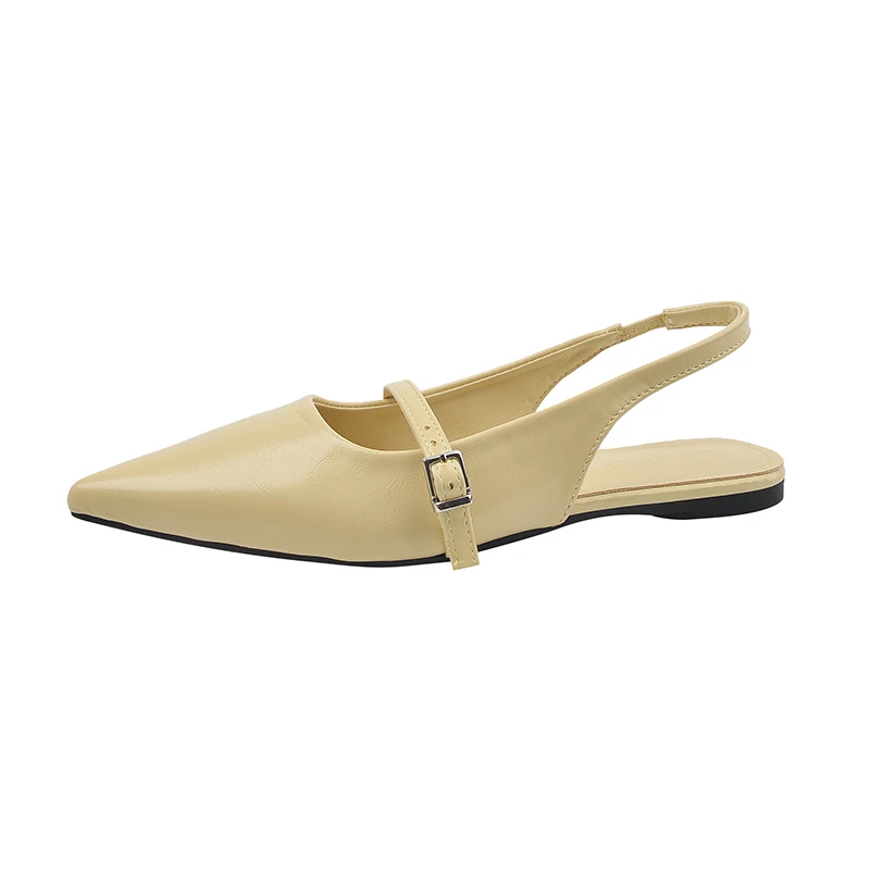 New Spring Women's French-Style Closed-Toe Sandals Luxurious Slip-On Designer Shoes Fashionable and Elegant Party Flat Sandals