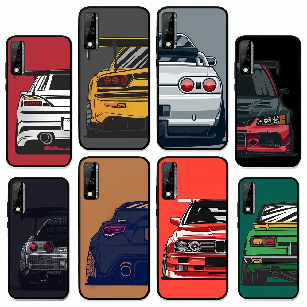 JDM Tokyo Drift Sports Car Male Men Phone Case For Huawei Y9 6 7 5 Prime Enjoy 7s 7 8 plus 7a 9e 9plus 8E Lite Psmart Shell