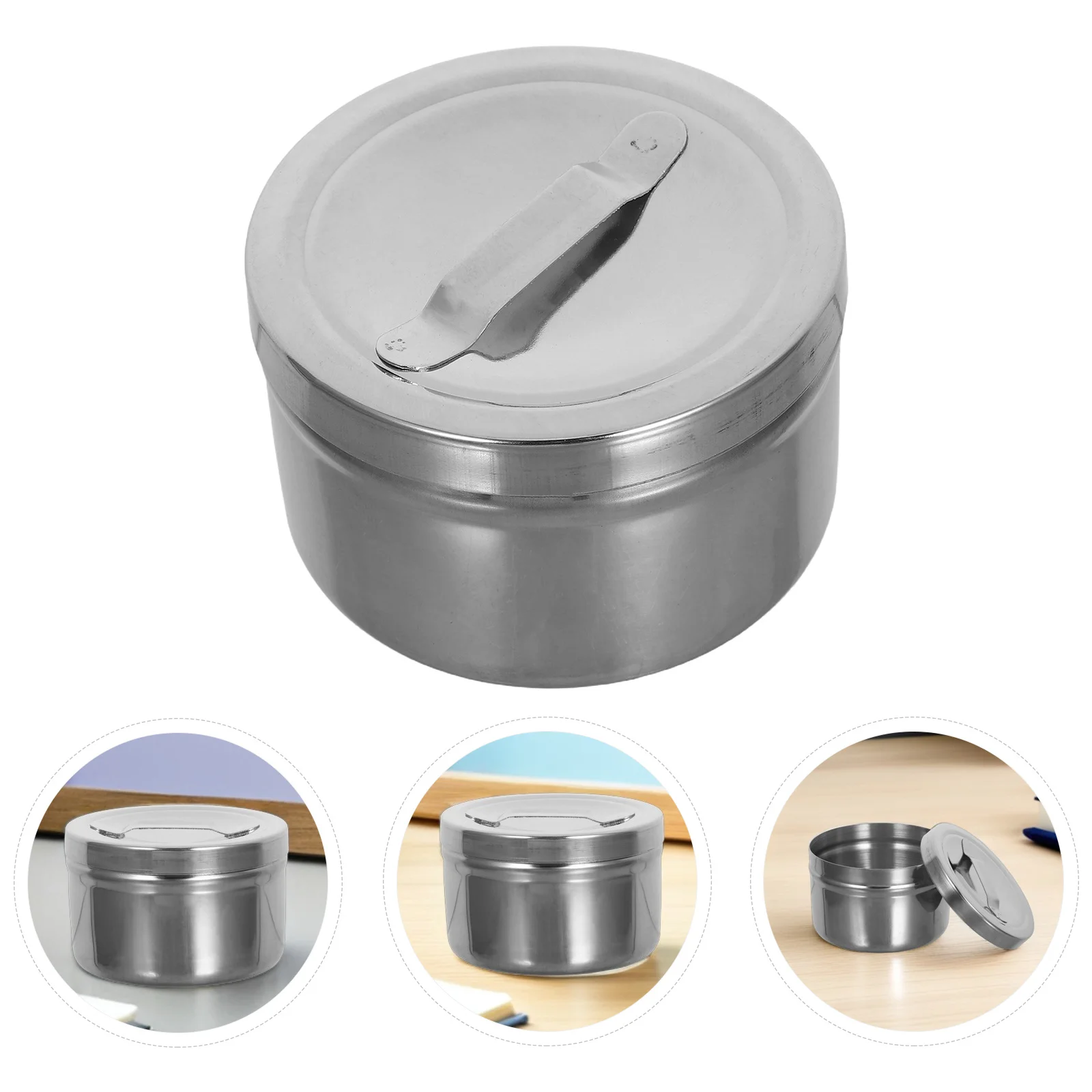 

6pcs Stainless Steel Cotton Swab Storage Box Airtight Metal Container For Makeup Pads Cotton Balls Gauze Sterilizing Jar For