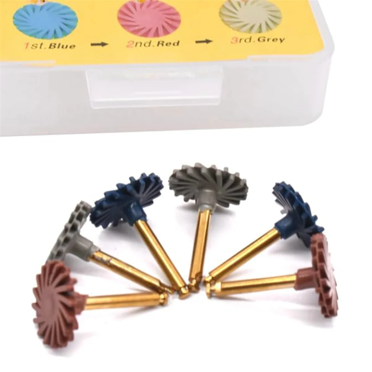 ชุดอุปกรณ์ขัดฟันทำจากเรซิน6ชิ้นพร้อมกล่องเก็บของพลาสติก