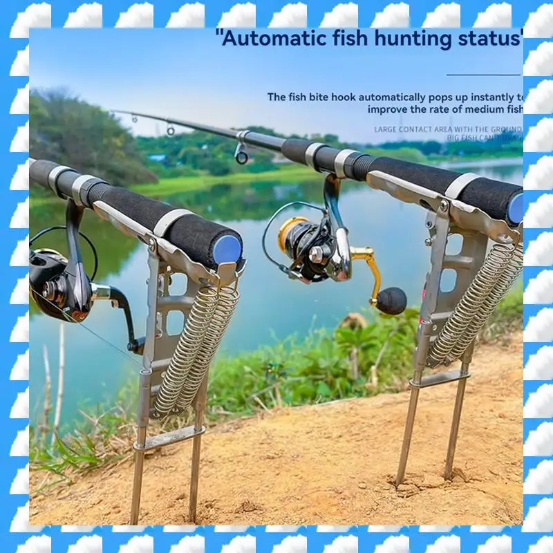 

ONGE Fishing Rod Ground Holder Base Downhill Automatic Cane Support Stand Fish Pole Folding Holder For Lakes Pond Fishing