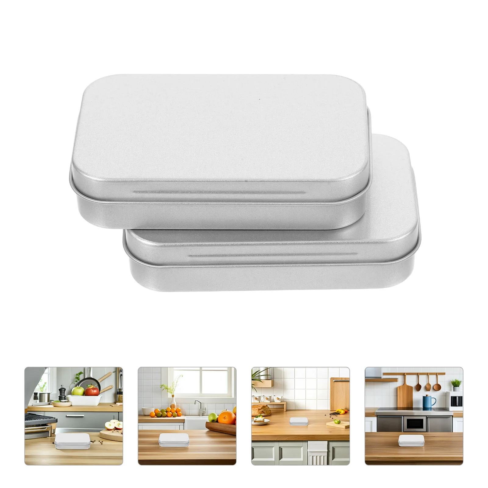 

2Pcs Portable Mini Tinplate Storage Boxes Hinged Lid Metal Containers for Candy Medicine Jewelry Small Items Small Tin Box