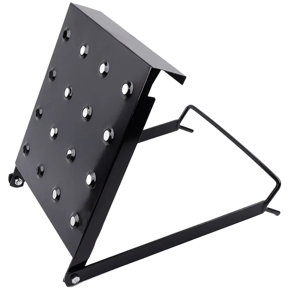 Aluminum Alloy Ladder Shelf for Standing Tasks Tool Organization and Drum Support on Elevated Platforms Black Silver