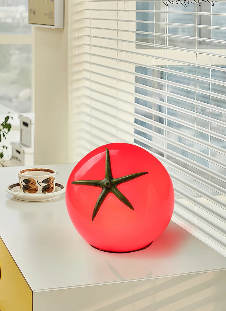 Red Resin Tomato Table Lamp Lovely Home Atmosphere