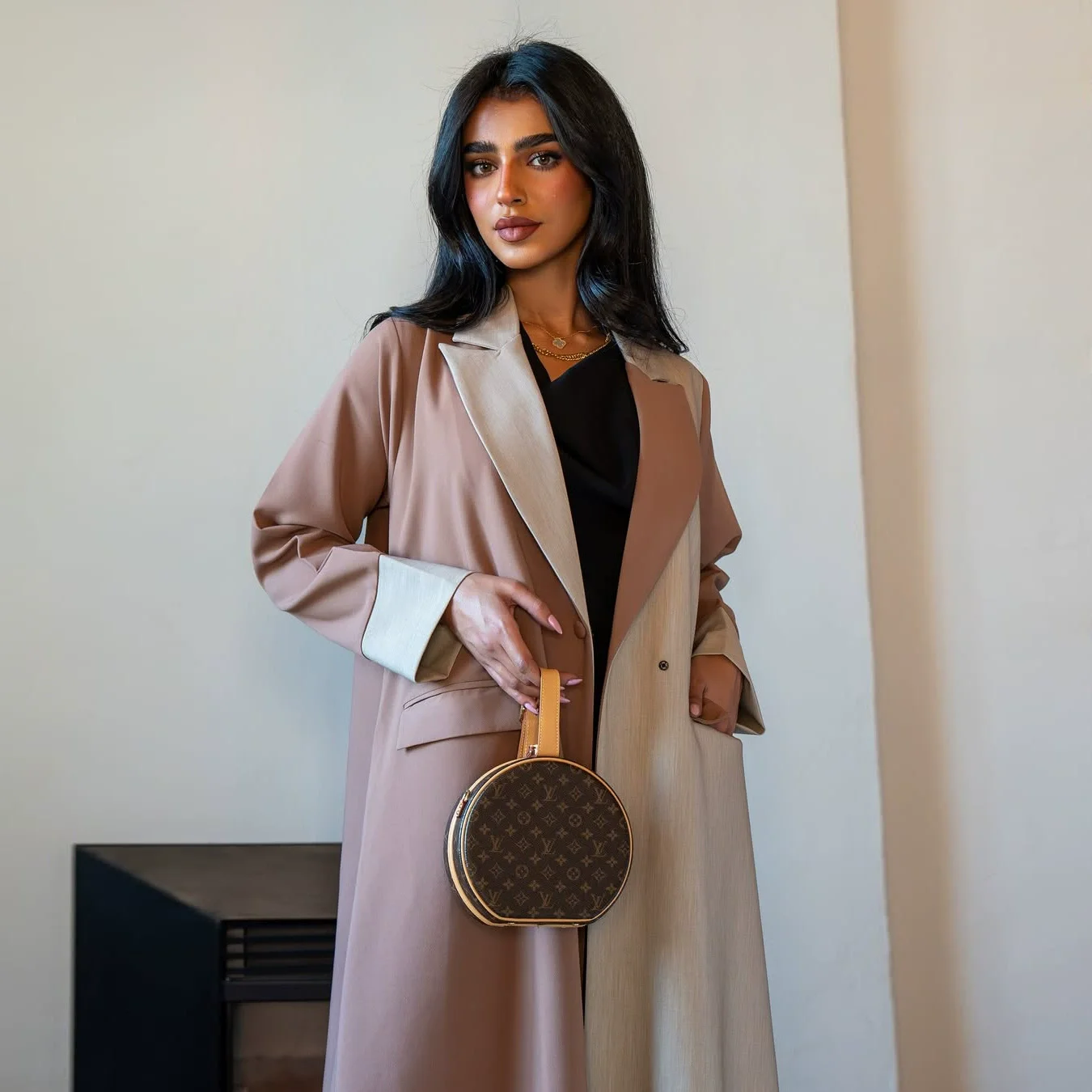 Ramadan mode musulmane modeste britannique Abaya manteau femmes 2025 nouveau Style costume col couleur bloquée Robe