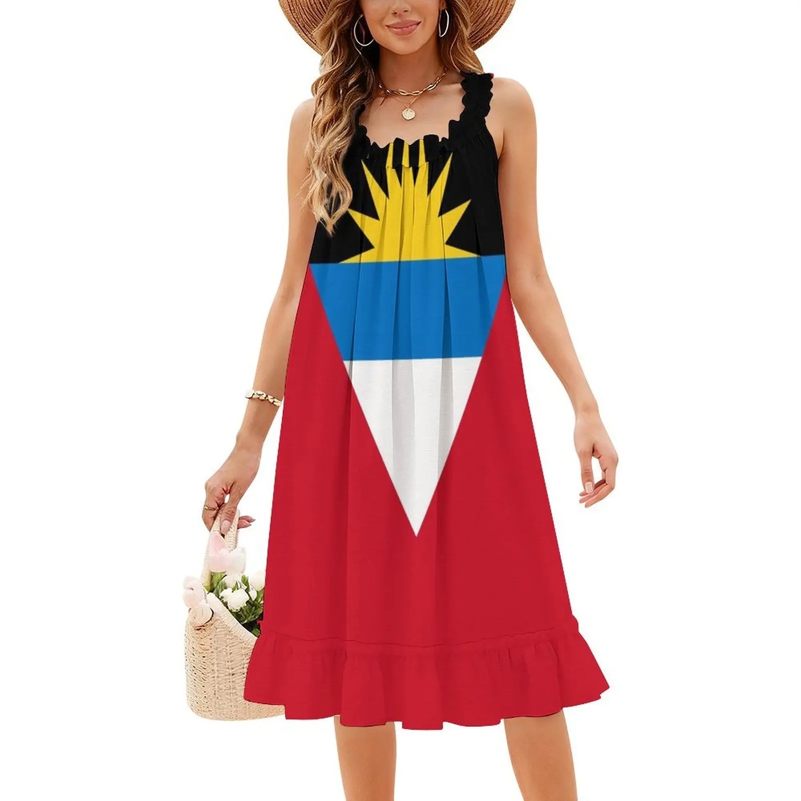 علم أنتيغوا وبربودا بوهو فستان أنيق أنيق موضة شاطئ حفل زفاف ثوب أنتيغوا بربودا أنتيغوا أنتيغوا و