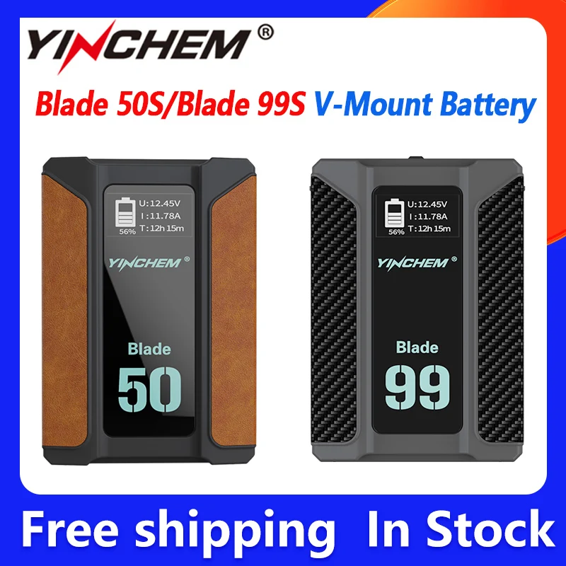 YinChem Blade 50S Blade 99S 45W 65W Batería de montaje en V Mini bolsillo Gran capacidad Interfaz USB dual Batería de salida de D-TAP dual