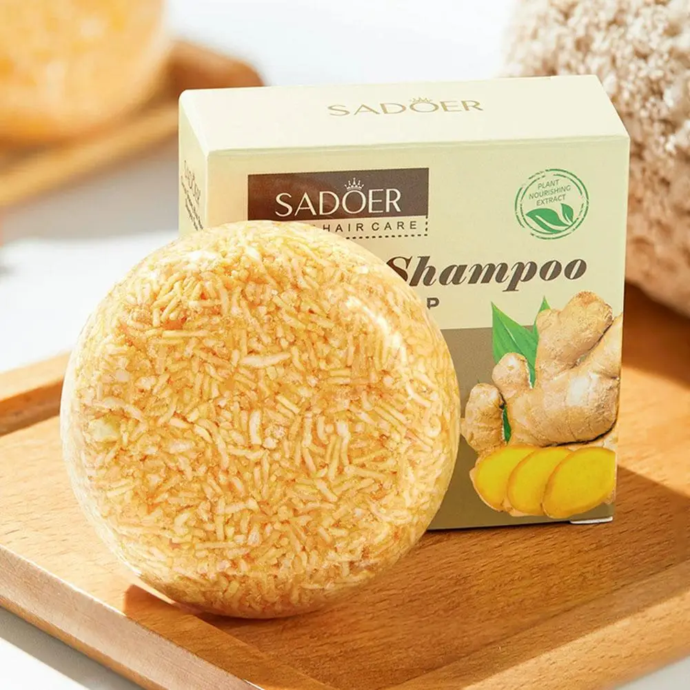 1pcs Ginger Shampoo Bar Anti Hair Loss Strengthens Hair roots Soap Natural Organic Scalp Care Oil Control Thicker Volumizing