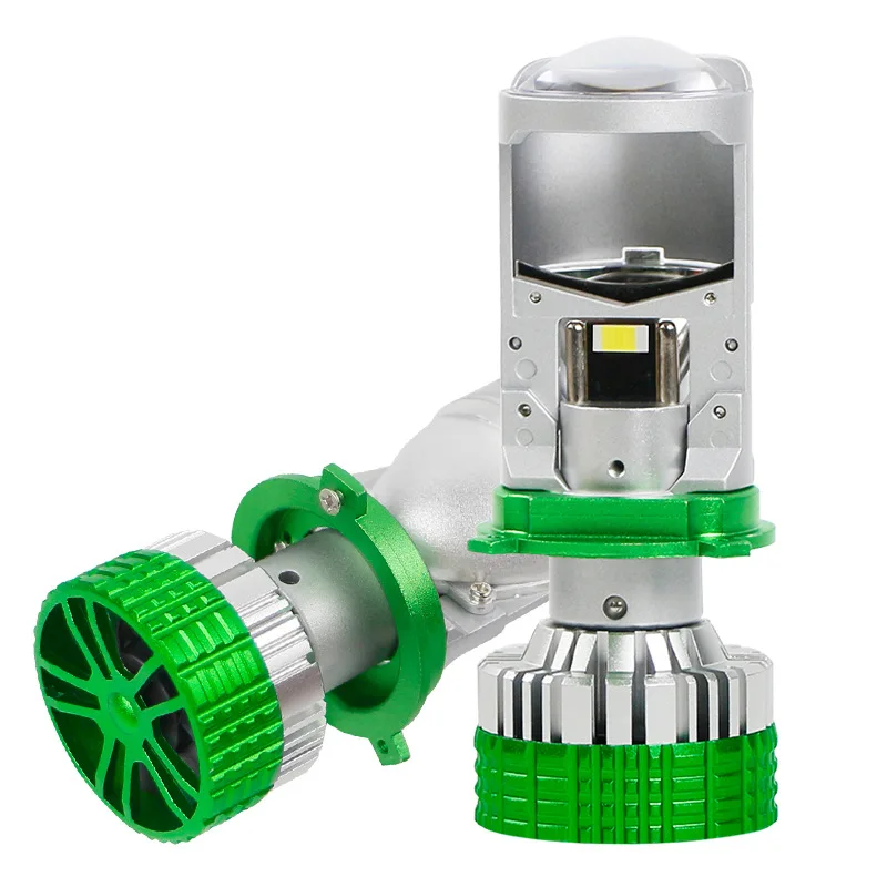 T90 H4 Tri-Color LED Projector Headlight Laser Bi-Beam Retrofit Super Bright Hi/Lo Car Front Light Accessories
