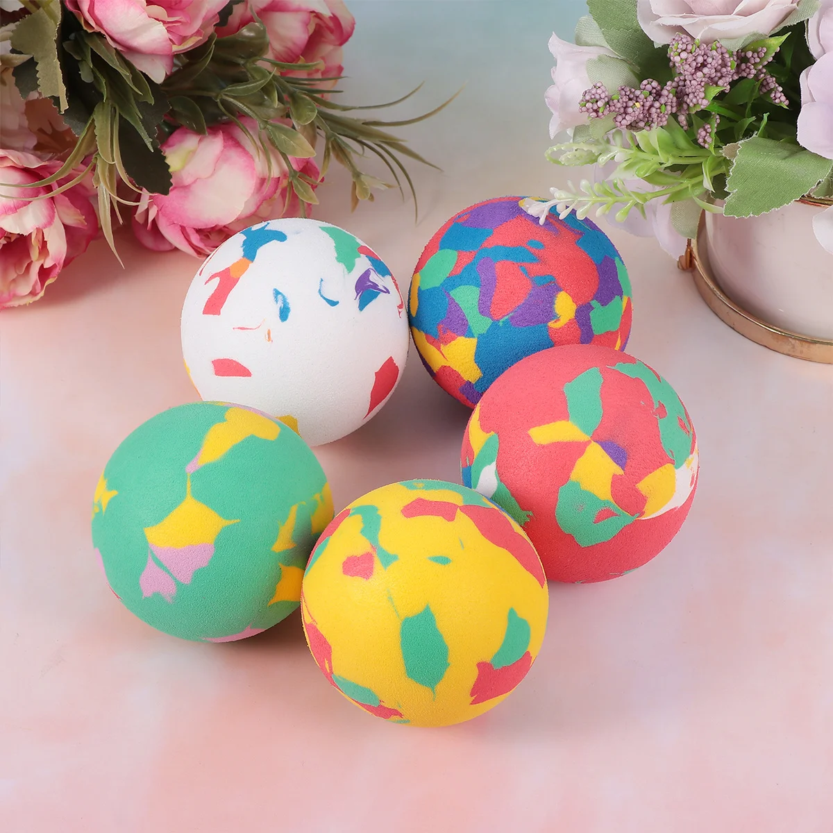 

12Pcs Colorful Sponge Balls Premium Material Safe Bouncy Balls Early Education Color Recognition Kids Playtime