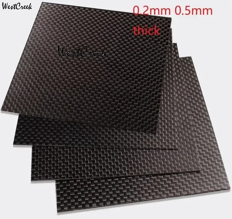 WESTCREEK 0.2mm 0.5mm thick 3K carbon fibre sheet CFRP panel Model airplane Insulation carved plain carbon fiber plate