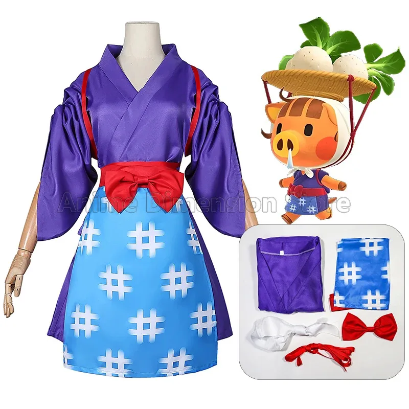 

Daisy Mae Cosplay Costumes Game Animal Crossing Role Play Uniform Halloween Carnival Dressing For Women Girls