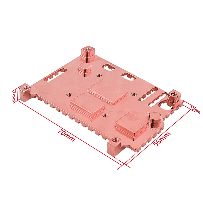 Металлический радиатор для Raspberry Pi 5 из чистой меди, внешний вентилятор, пассивное активное охлаждение, медный корпус для Raspberry Pi 5