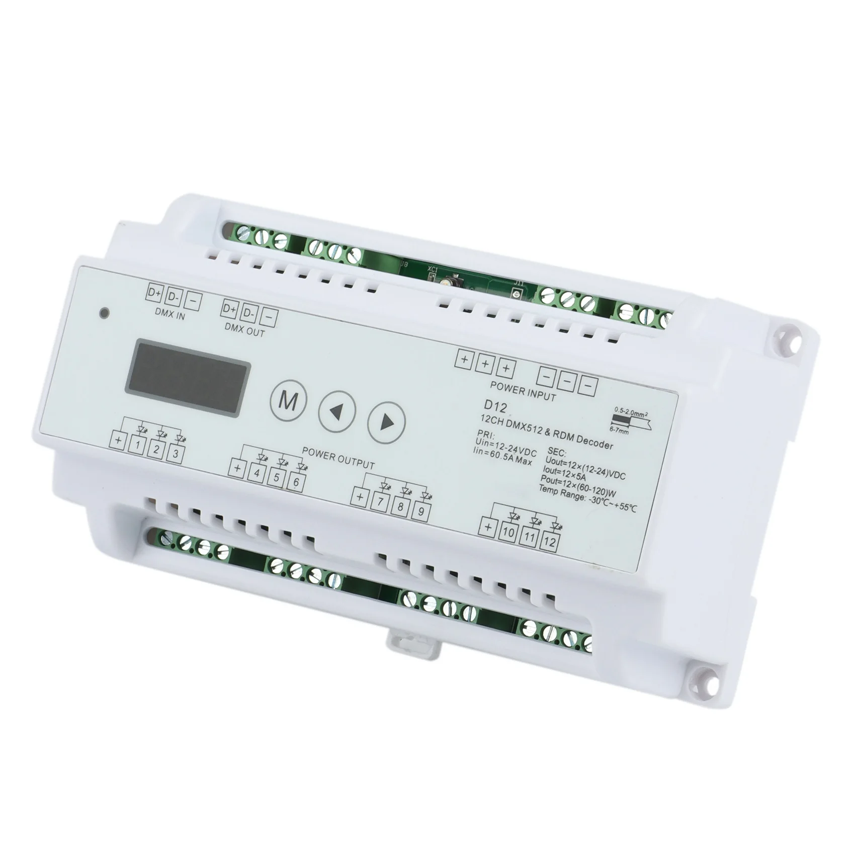 B92B-DC5V-36V Input 12 Channels CV DMX512 Decoder,5Ax12ch Output With Display For Setting DMX Address For Led Rgb Led Strip