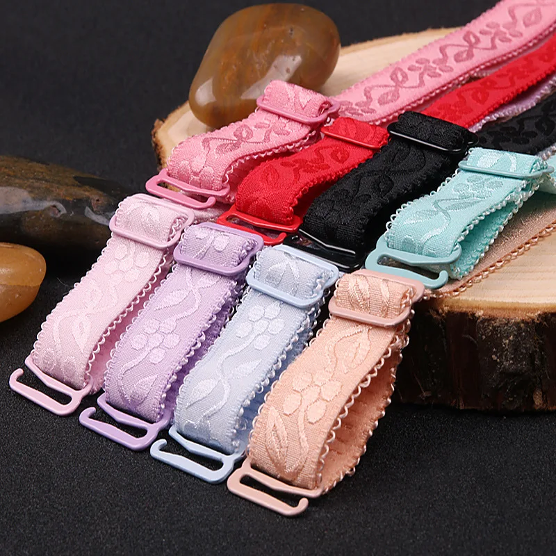 Bra Straps Lengthening and Widening Quality Bag Buckle Adjustable Shoulder Strap Non-slip Underwear Embroidered Cloth Strap