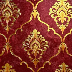 Luxus blau rot Damast 3d geprägt Tapete Hotel Luxus PVC Vinyl Gold Blumen Tapeten rolle ktv Schlafzimmer Wohnzimmer