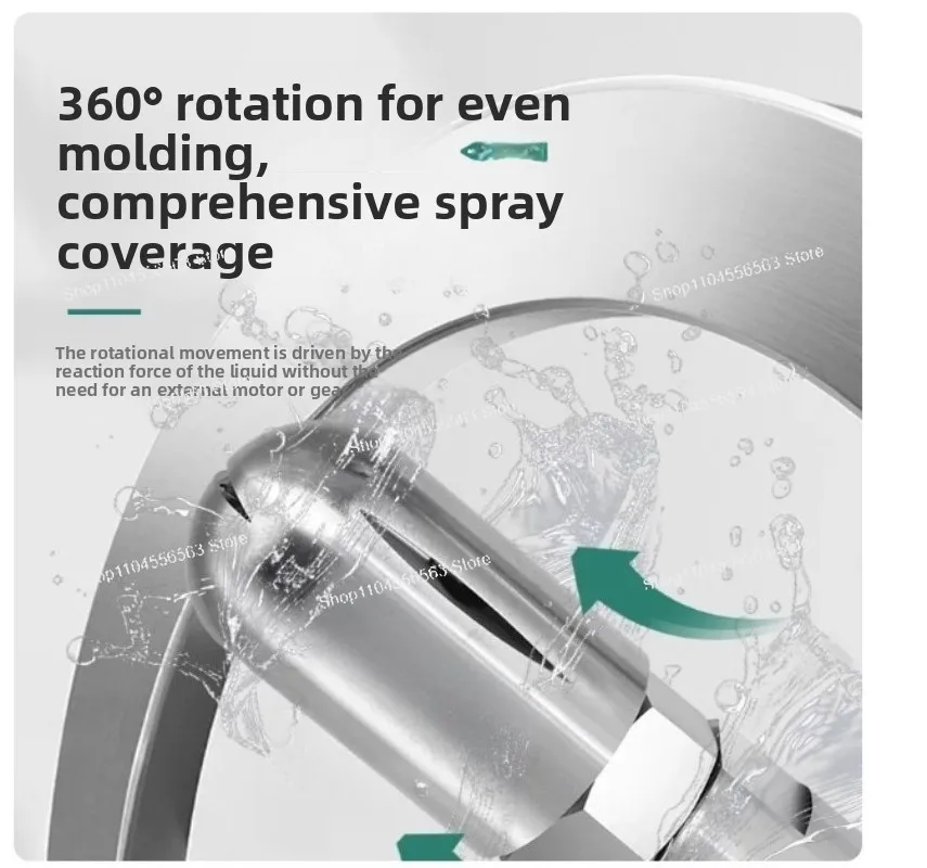 360 Degree Automatic Rotation Stainless Steel Fan Nozzle Bottle Jar Cleaning Industrial Nozzle Spray Fan Cone