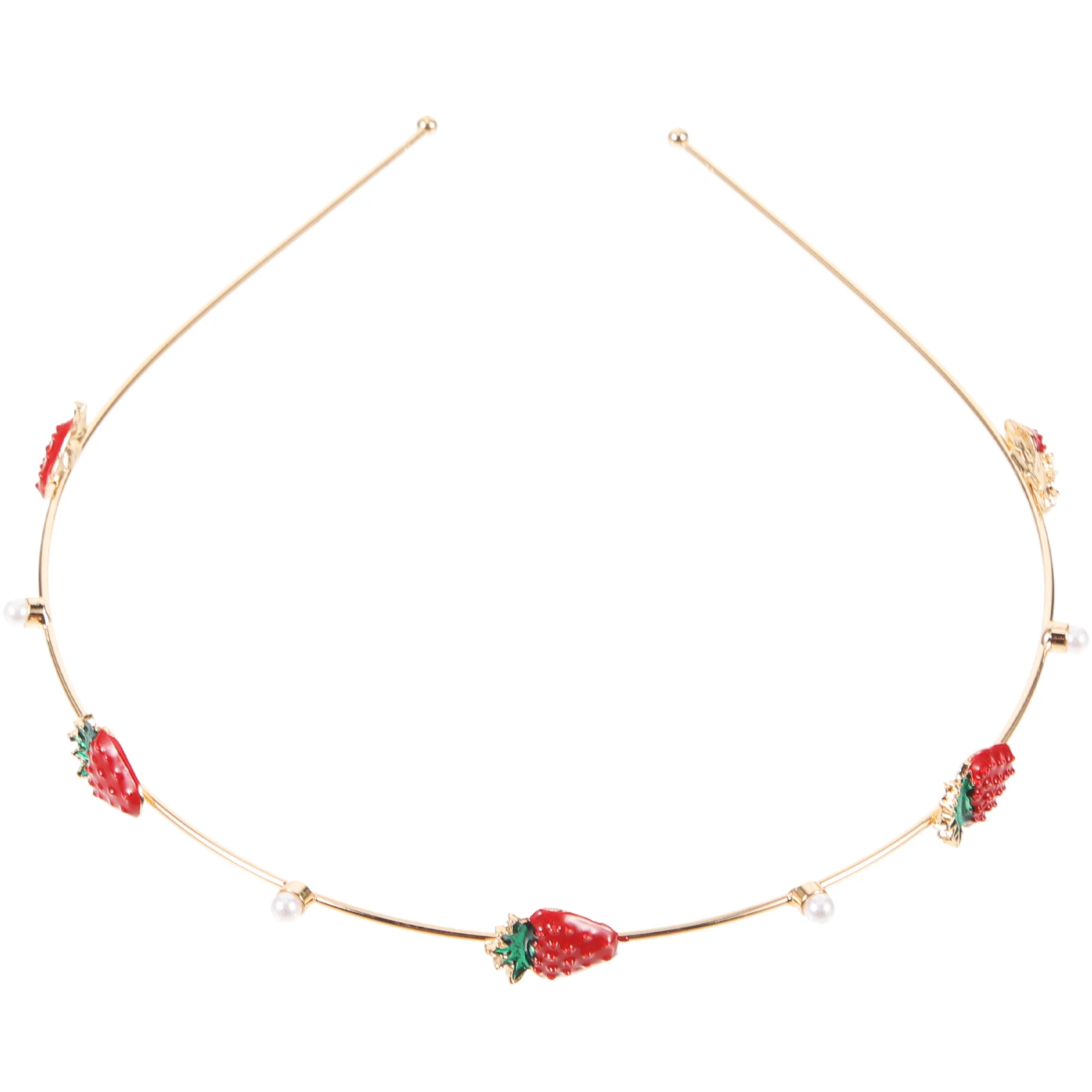 

Strawberry Headband Lovely Hair Accessories Pearl Design Wash Face Headdress Women Hairstyle Decorations Alloy Hoop Nonfade