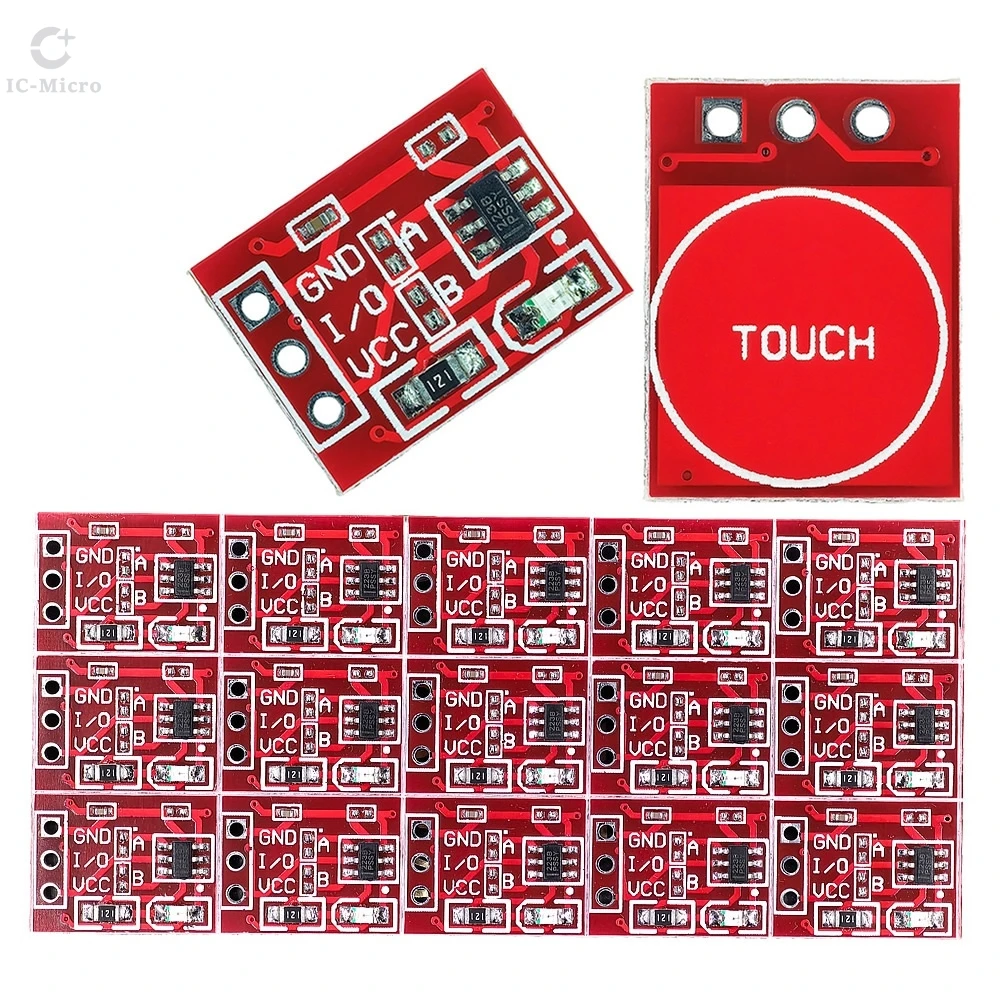 TTP223 Touch Key Capacitive Switch Button Module Capacitor Type Self-Locking/No-Locking Single Channel Reconstruction for Arduin