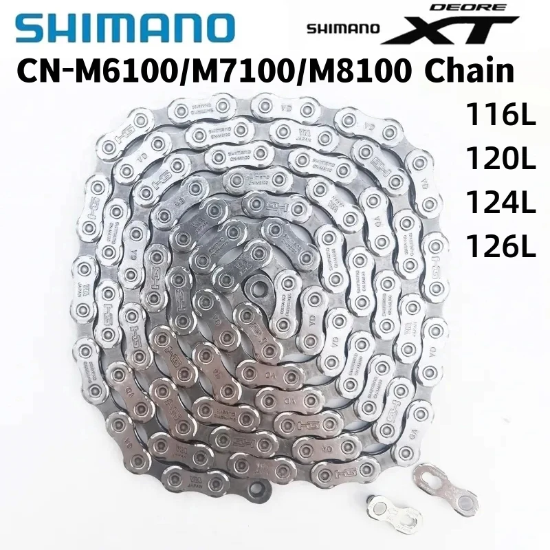 SHIMANO DEORE SLX XT 12-Speed CN-M6100 M7100 M8100 Bicycle Chain Road Mountain Bike 116L 120L 124L 126L Bike Chain Original Part