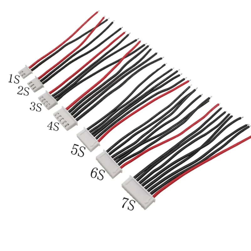 5/10Pcs JST XH Connector 1S 2S 3S 4S 5S 6S 7S LiPo Battery Balance Charger Plug Cable 10cm 15cm 20cm 22AWG Silicone Wire