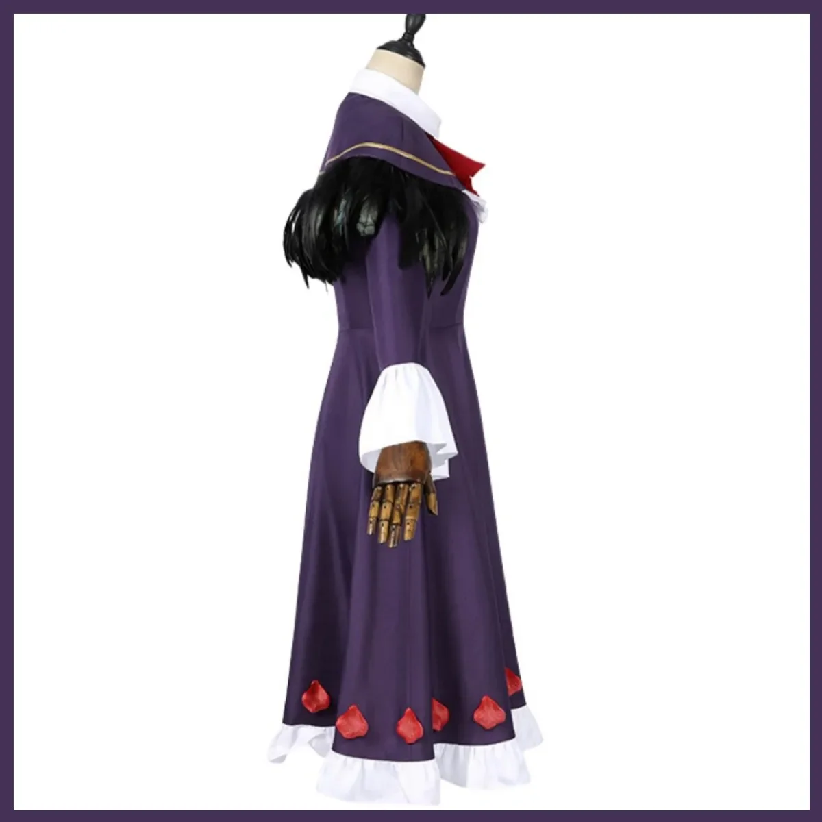 Disfraz de Anime Puella Magi Madoka Magica Akemi Homura, vestido morado oscuro, chal de plumas, peluca, traje Sexy de Halloween para mujer