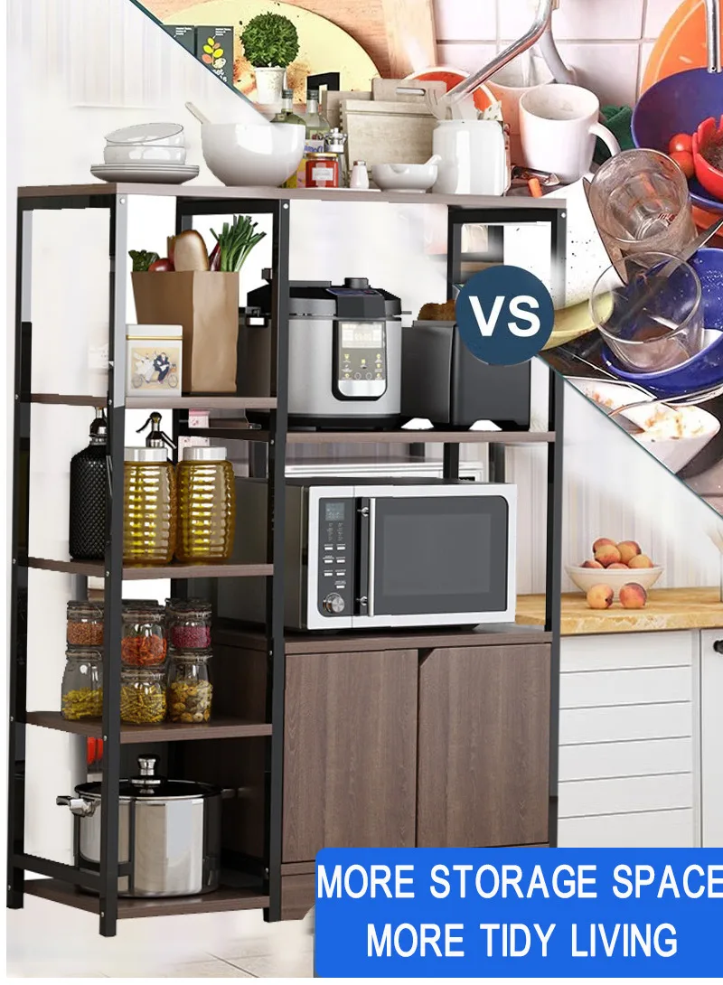 Coffee Corner Coffee Cabinet Kitchen Cabinet  Multi-Function Sideboard Landing Microwave Oven Shelf Household Space-Saving