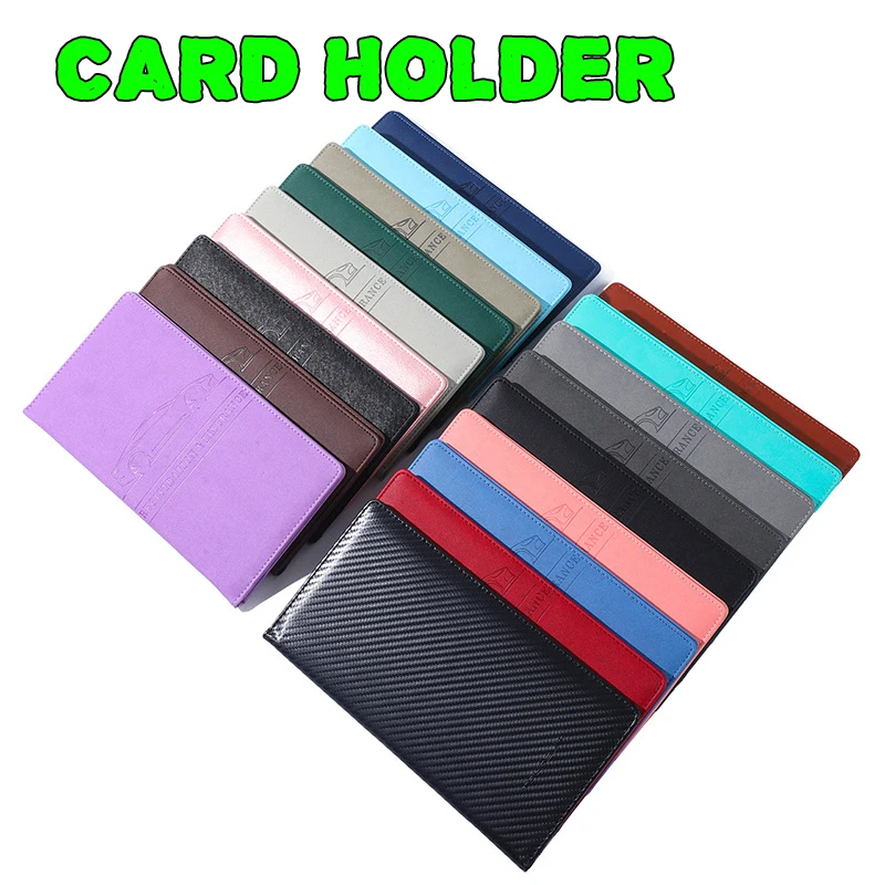 Uiversal Driving License Car Registration Insurance Holder Storage Bag Leather Credit Card Holder Vehicle Glove Box Organizer