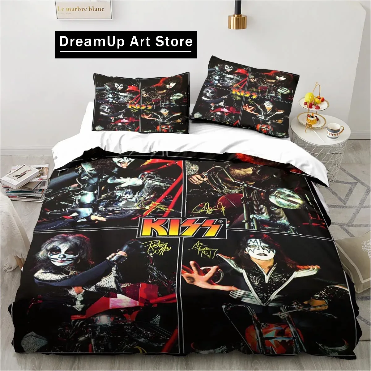 Rock Band KISS Band Bedding Set for Bedroom Bedspreads for Bed Linen Comefortable Duvet Cover Quilt and Pillowcase