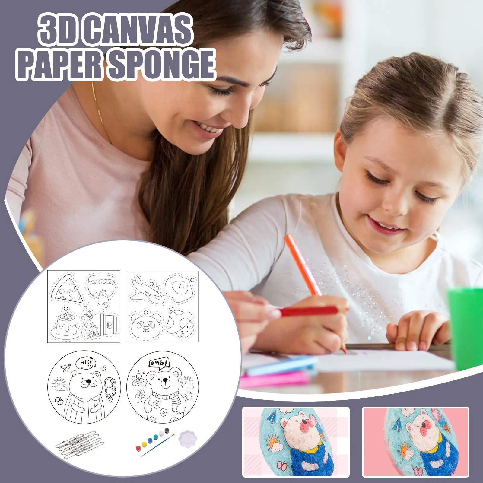 Getextureerde schuimkunst Schilderij Magische schuimtextuur Tekenpapier Art Kit Watergeactiveerde tekening Canvas Spons voor Home Studio School