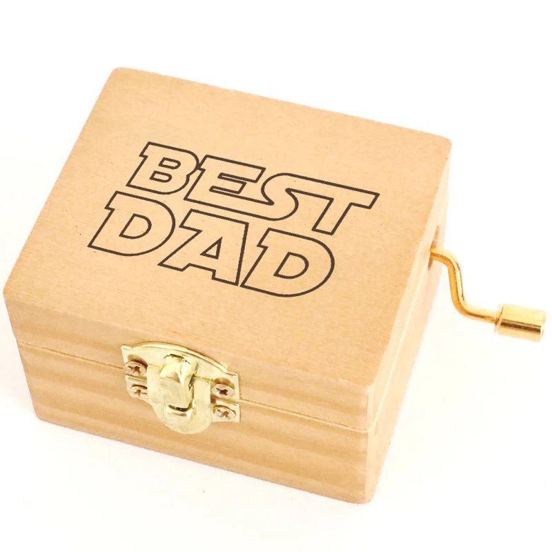 Personalized Father\'s Day Music Box + Music Available Custom Engraved Music Box Best Dad Wood Boxes for Gifts