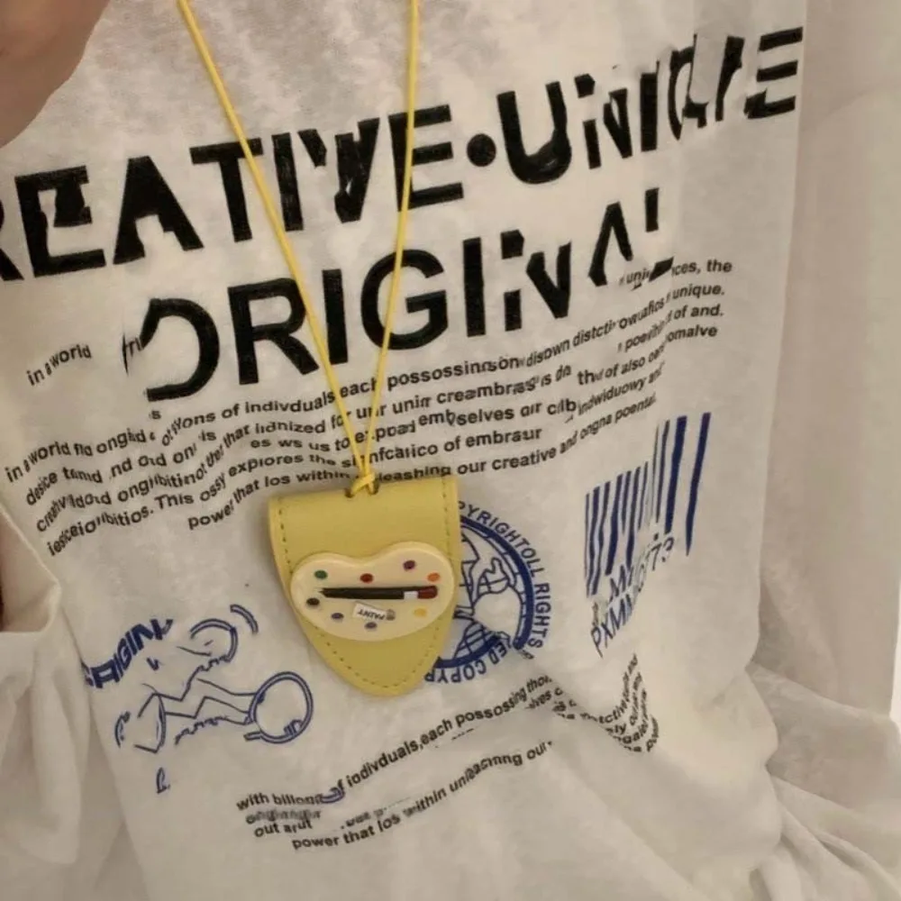 

Anti-lost Hanging Neck Glasses Clip Palette Dopamine Leather Sunglasses Storage Necklace Anti-scratch Sewn