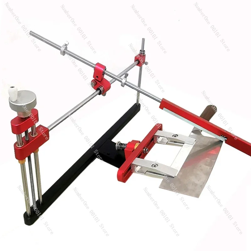 Gantry type profile fixed angle sharpener, sword, kitchen knife, cutting tool, reversible and adjustable sharpening tool