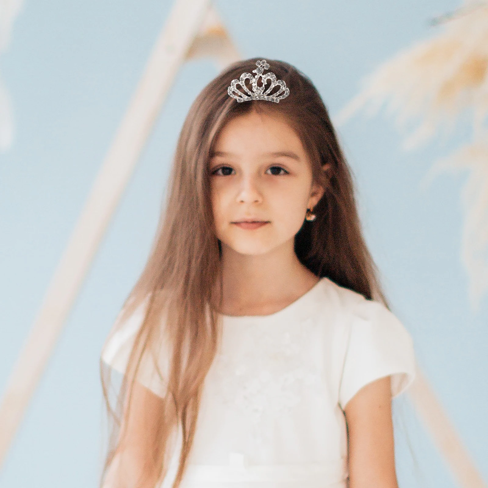 

4pcs Rhinestone Small Crown Tiara Girls Lightweight Hair Comb Comfortable Party Wedding Event Decoration Headdress For Baby Girl