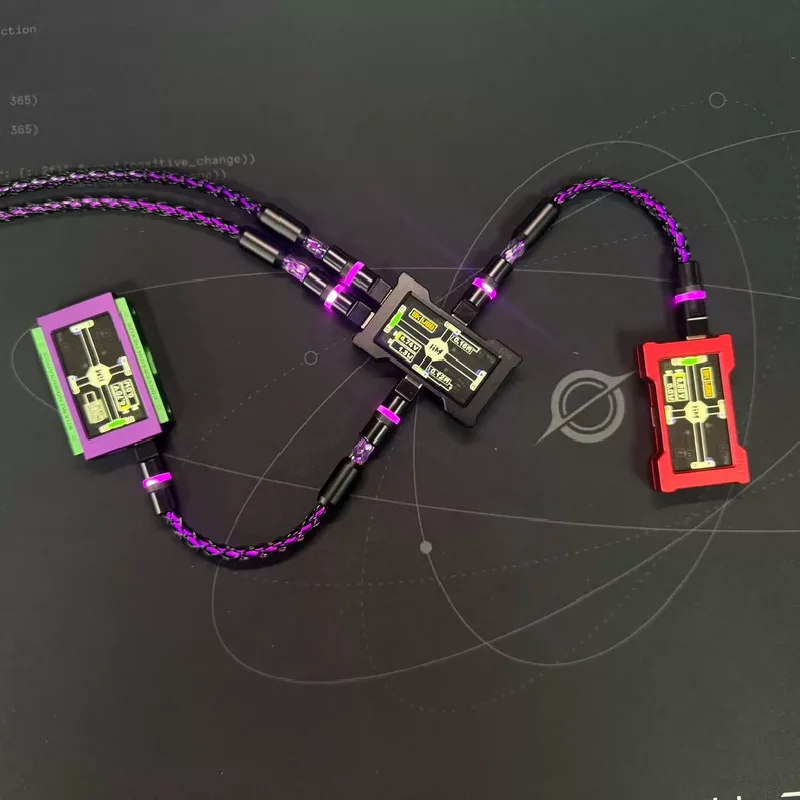 Chuan Valley 8k Rgb Mechanical Keyboard Cable 30cm Hub Short Cable Full Set Data Cable Black Purple Handmade Aviator Cable