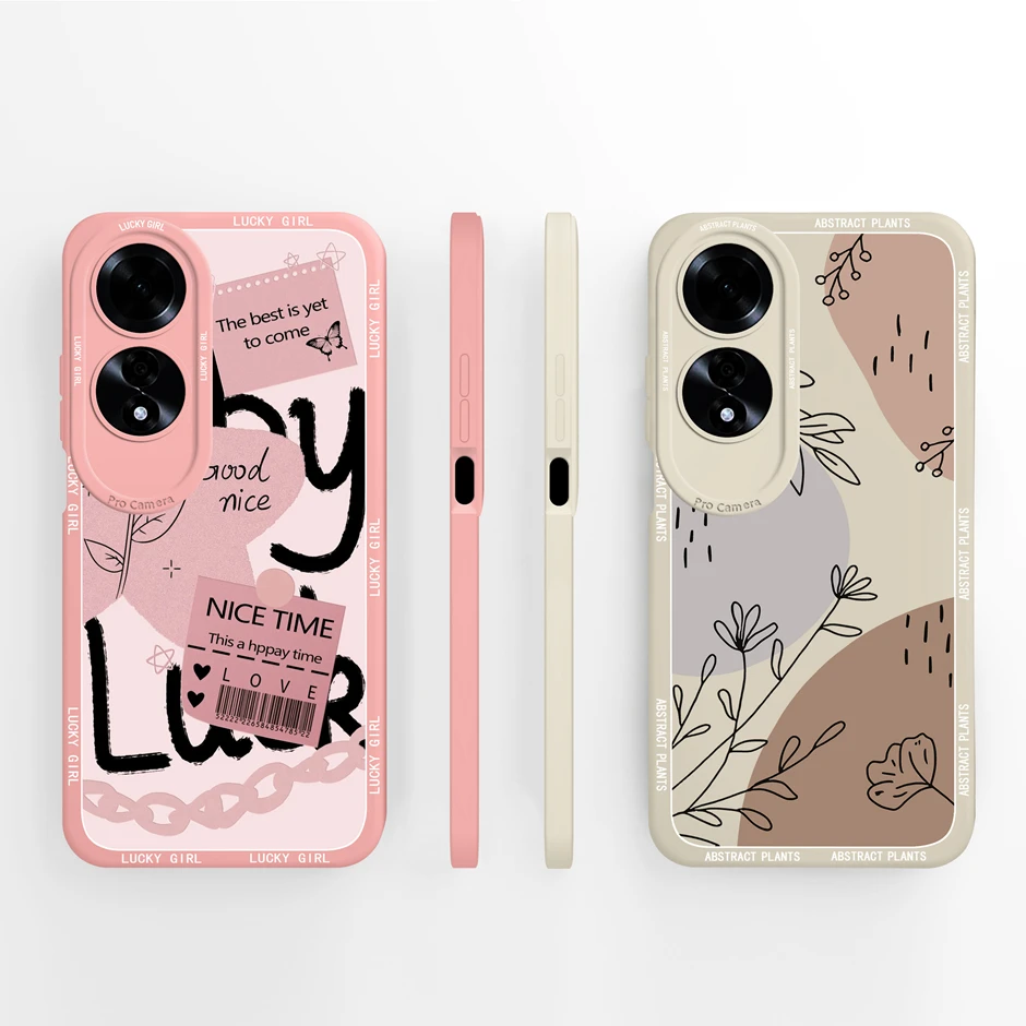 For Oppo A59 A60 4G 5G Cases Cute Collage Painting Flowers Style Silicone Soft TPU Shell For OppoA59 OppoA 60 4G 5G Fundas Coque