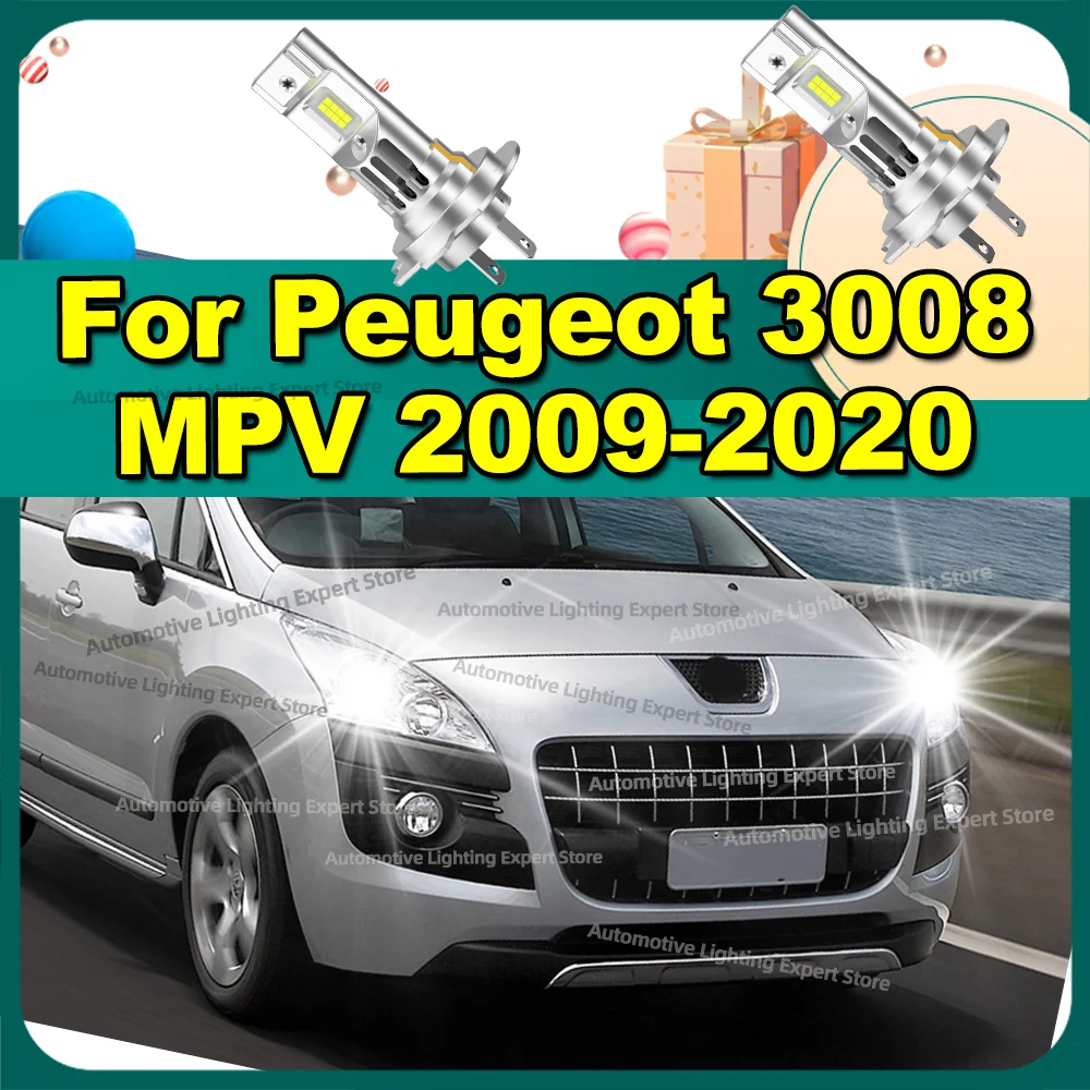 

Светодиодные лампы CANBUS для автомобильных фар с вентилятором, 6000K, для Peugeot 3008 MPV 2009-2020 2010 2011 2012 2013 2014 2015 2016