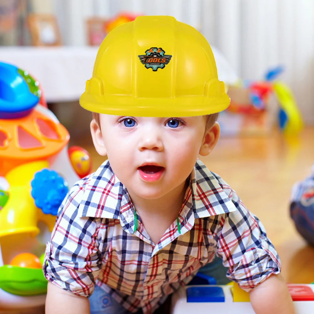 10 Pcs Helmets for Adults Toy Kids Construction Hard Hats Worker Caps Yellow Party Plastic Child