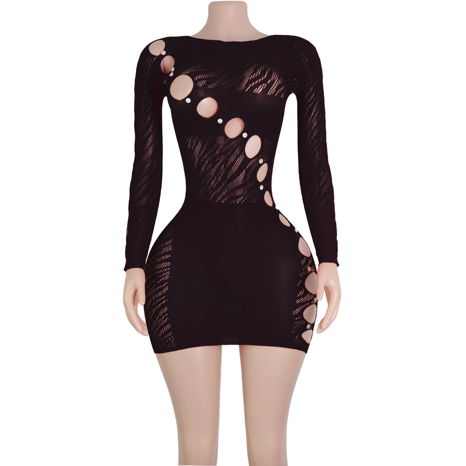 Sexy Fishnet Bodysuit Set Wholesale Elegant Cutout Design Exotic Dancewear Adult Nightclub Apparel Lingerie view 3