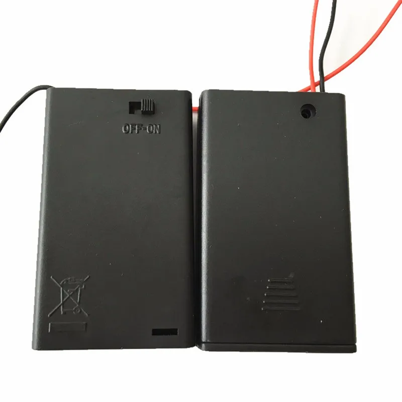 Novo 3 * aaa bateria titular caso caixa de armazenamento para 4.5v 3 slots aaa baterias capa com ligar/desligar interruptor & fio leva