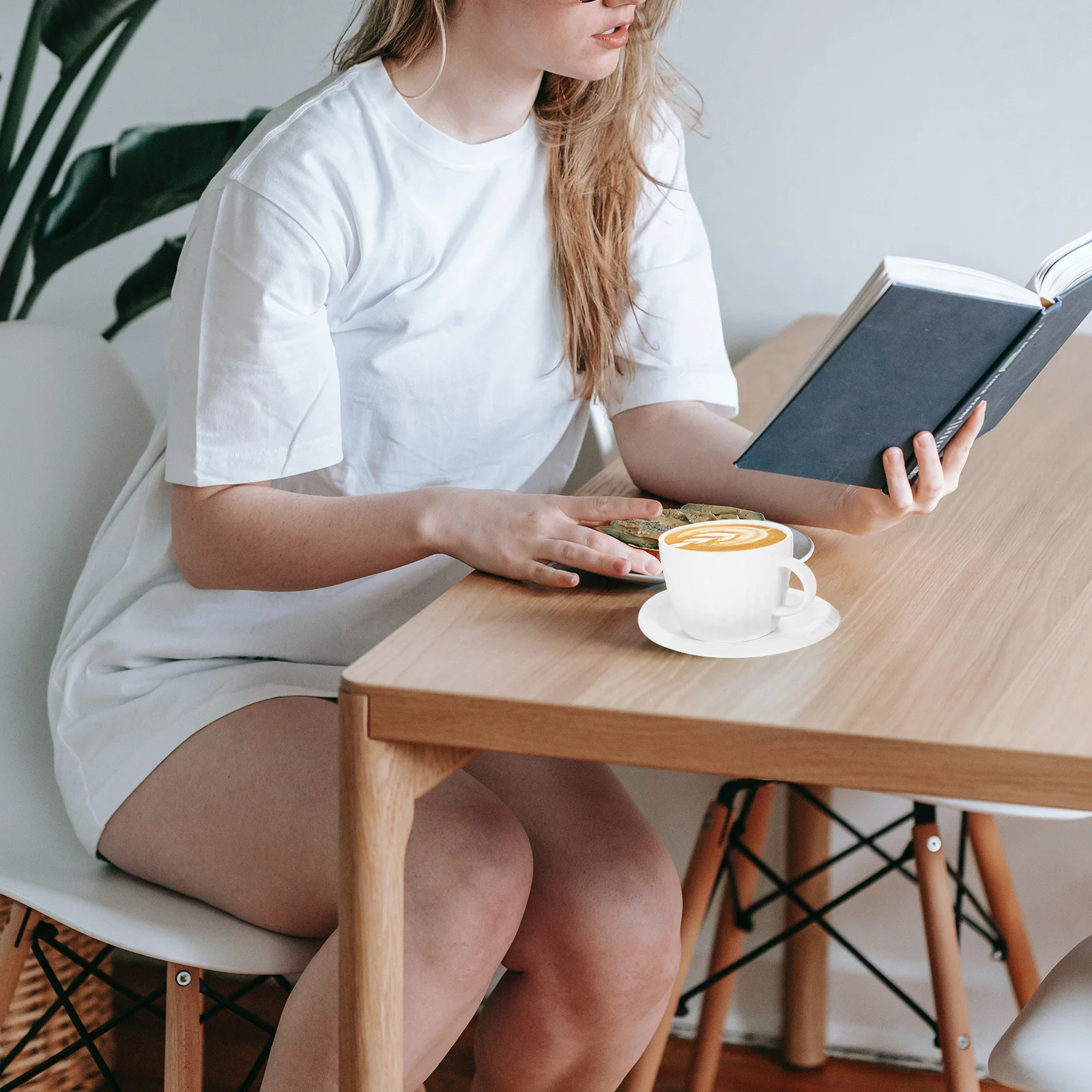 

1Set Ceramic Mug with Saucer European Style Coffee Cup Ceramic Tea Mug Practical Household Water Drinking Cup