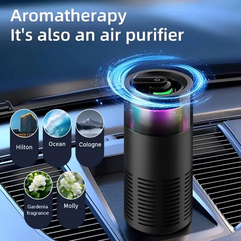 

New Car Air Negative Ion Purifier Auto Aroma Diffuser Car Vent Essential Oil Mist Humidifier 2-in-1 Aroma Diffuser Air Freshener