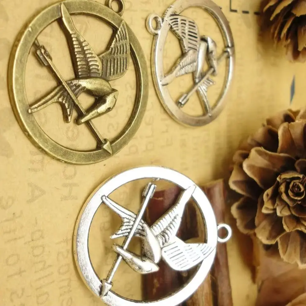 Antique Bird Charm Bird Surrounding Hunger Games Movie Size 25mm Making Fit Vintage DIY Jewelry Bracelet Necklace Handmad