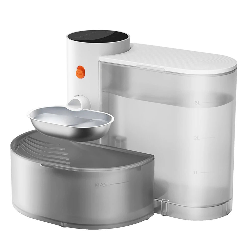 Intelligenter Wasserbrunnen für Haustiere, 3 l/100 oz, automatischer Katzenwasserbrunnen, kein Filter, Haustier-Trinkspender für Katzen und kleine Hunde