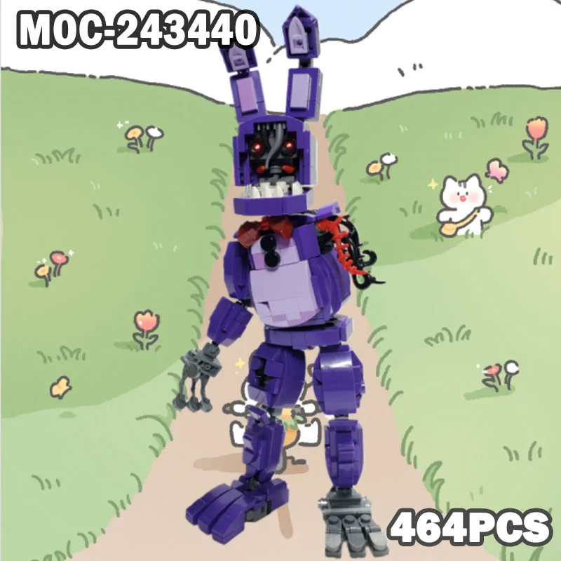 

MOC-243440 Withered Bonnie Building Block Particle Assembly Toy Gift MOC Creative street view Model Brick Puzzles DIY 464PCS