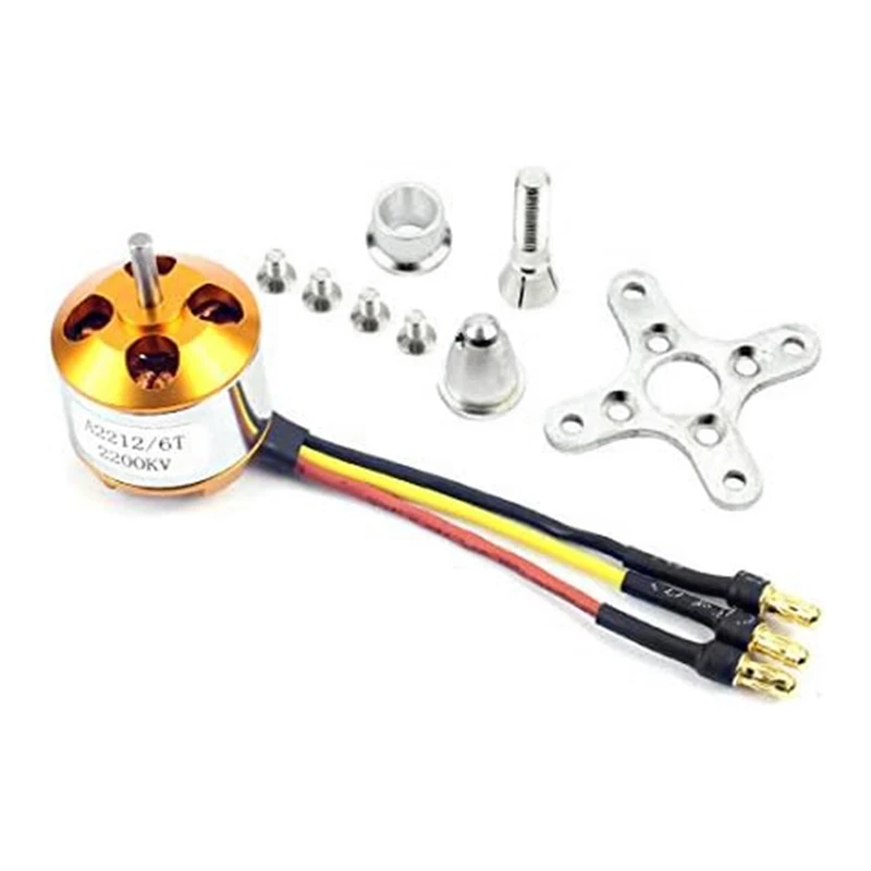 2Pack 2212 1400Kv/2200Kv Brushless Outrunner Motor with Mount 10T/6T+30A ESC for Rc Aircraft Quadcopter UFO