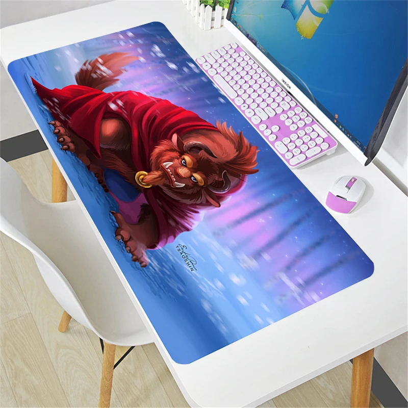 Gaming Accessories Mouse Pad Laptop Beauty And The Beast Gamer Desktop Mousepad PC Kawaii Anime Keyboard Desk Mat Cartoon Carpet